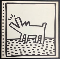 Keith Haring barking dog lithograph 1982 (Haring untitled barking dog)