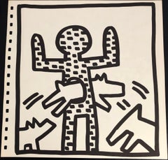 Keith Haring barking dog lithograph 1982 (Haring untitled barking dog)