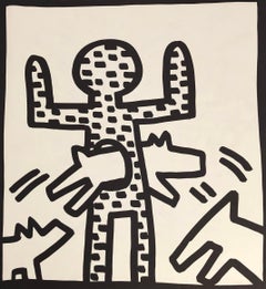 Keith Haring Barker Hund Lithographie 1982 (Haring Barker Hund ohne Titel)