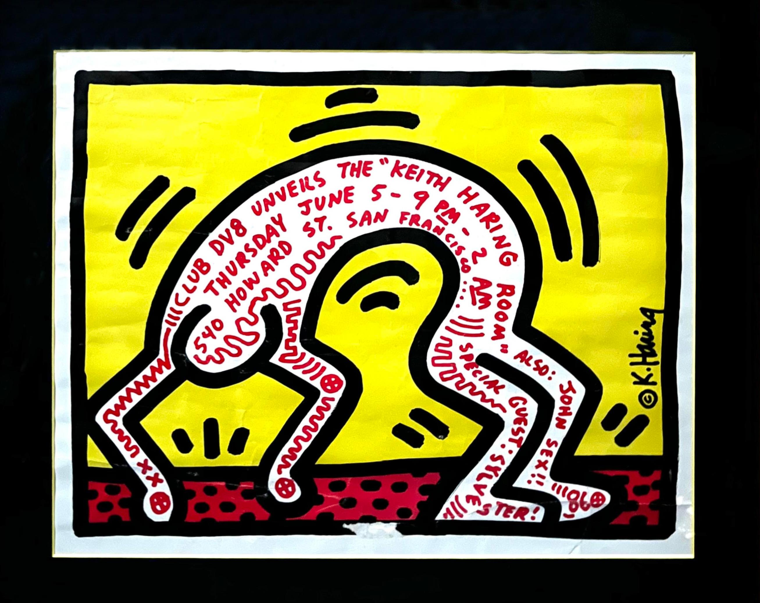Keith Haring Club DV8 poster 1986 (Keith Haring San Francisco 1986) For Sale 1