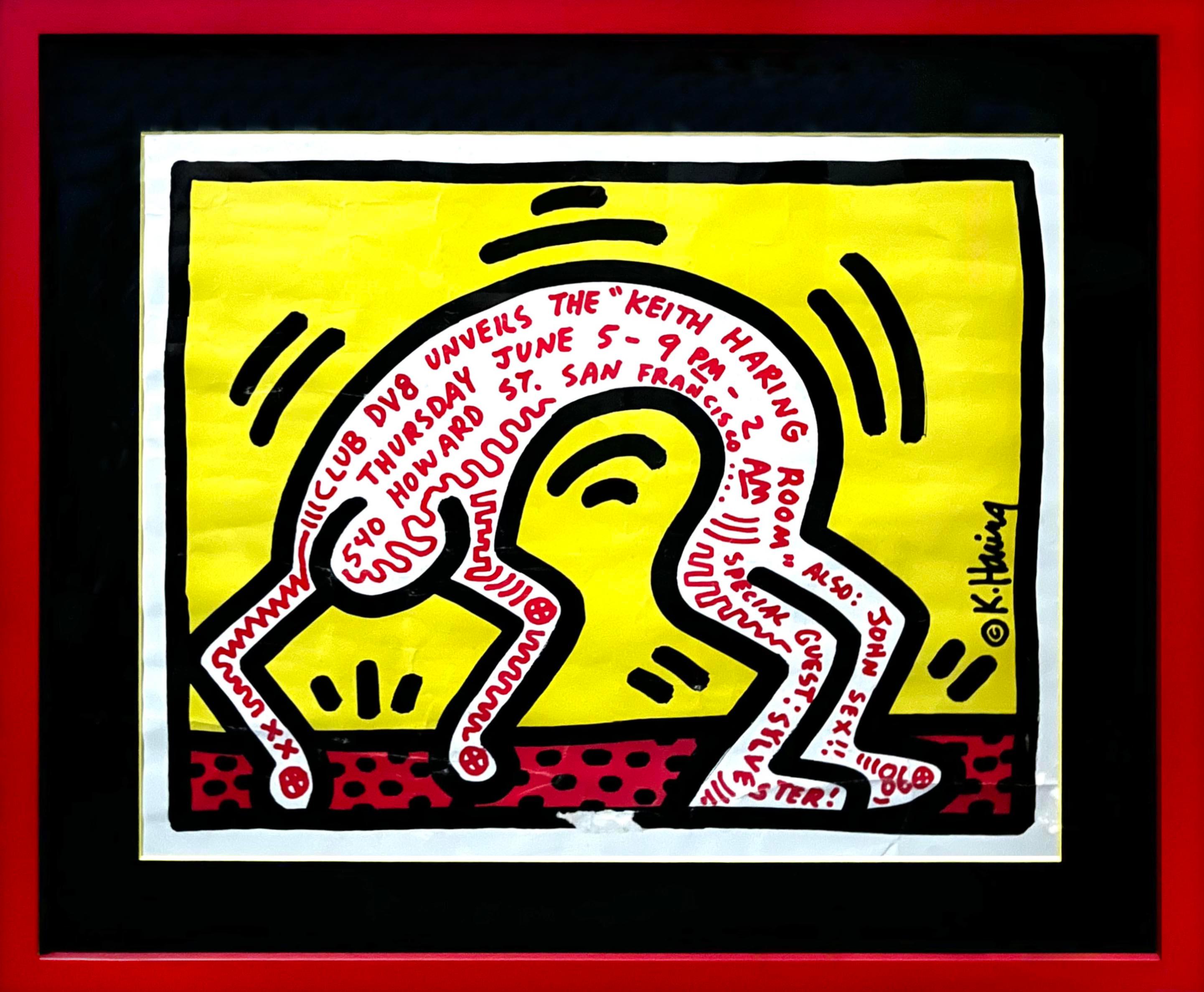 Keith Haring Club DV8 poster 1986 (Keith Haring San Francisco 1986) For Sale 2