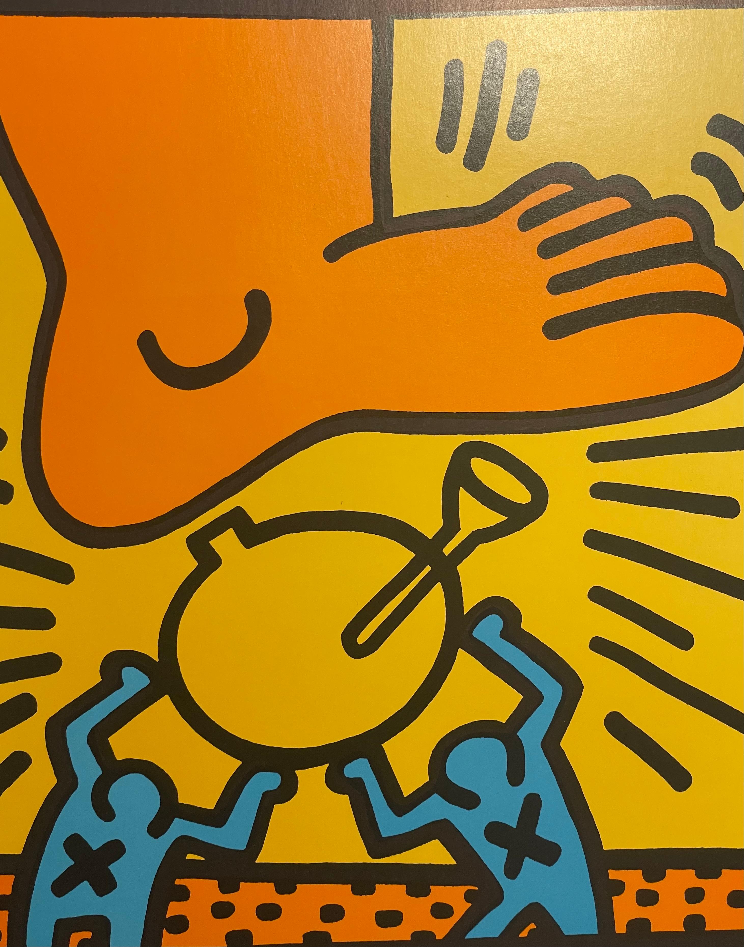 Keith Haring concert craquelé - Imprimé « Benefit » Urban Art Contemporary Street NYC  en vente 1