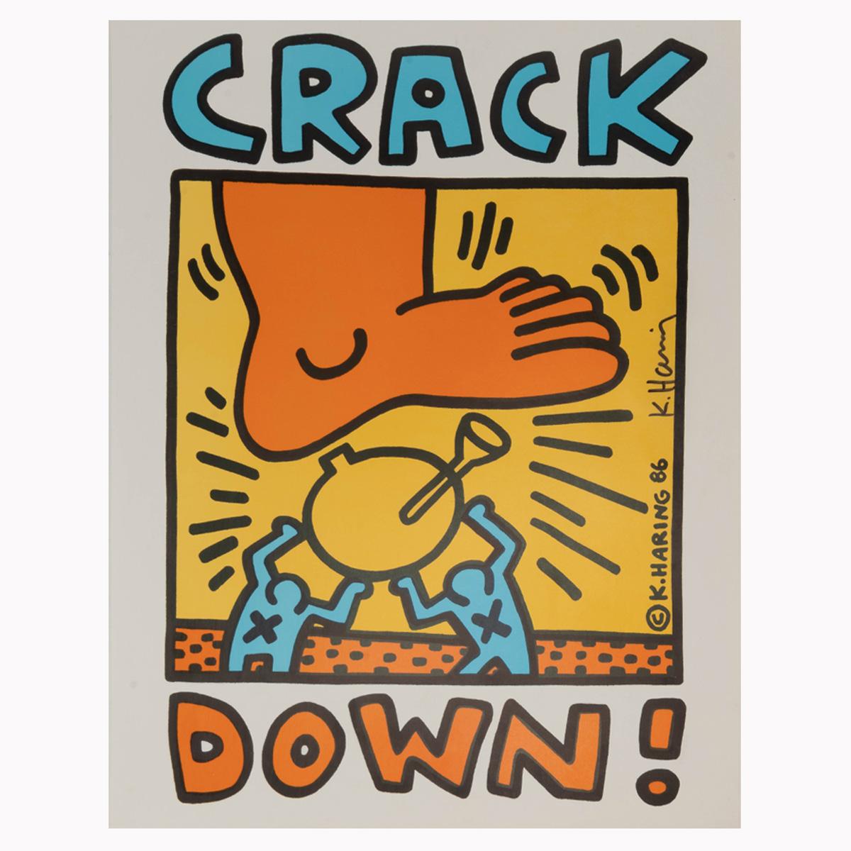Keith Haring 'CrackDown!' Artist Signed, Silkscreen Pop Art Print