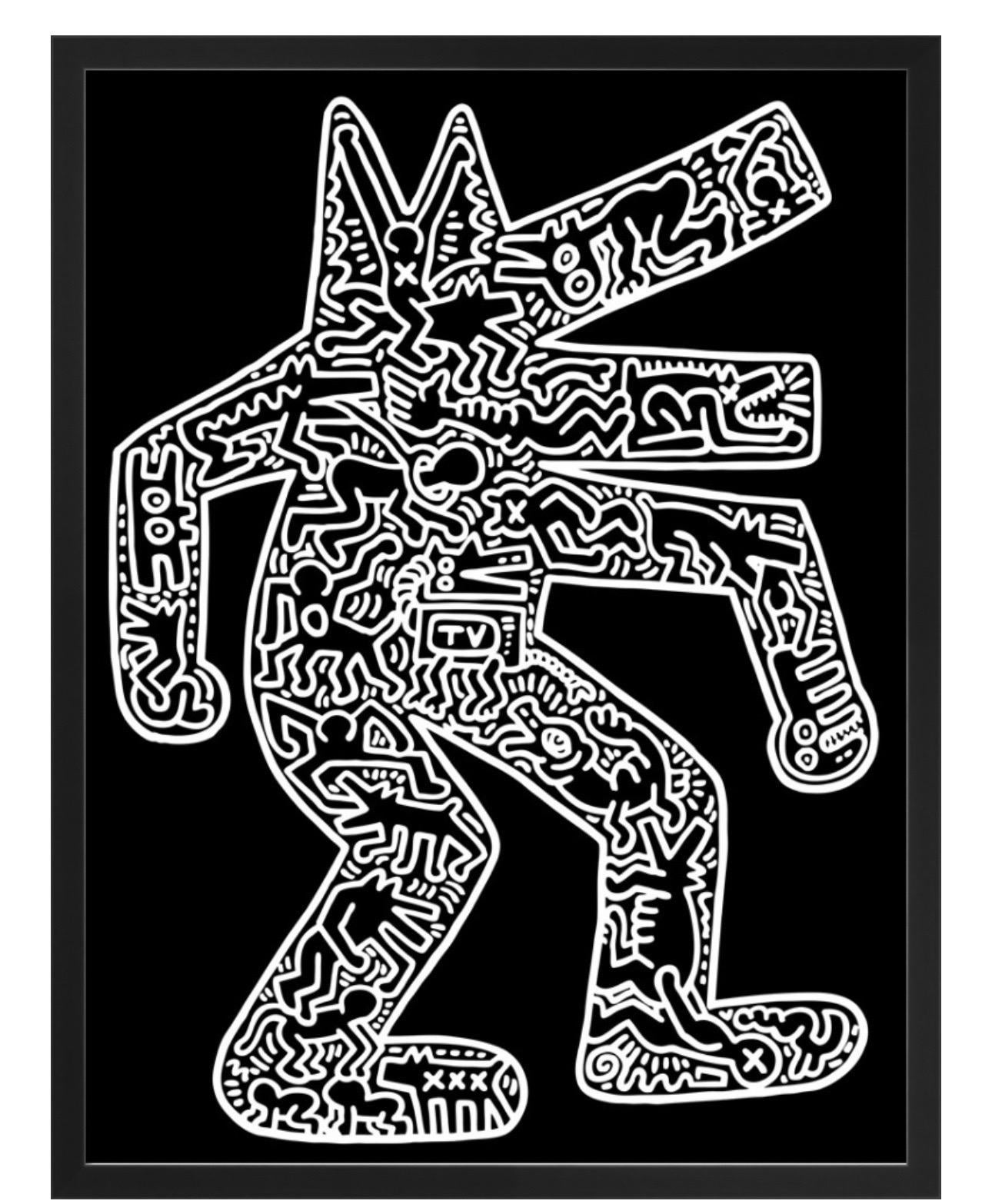 Keith Haring, Dog, 1985 (Framed)