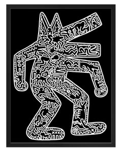 Retro Keith Haring, Dog, 1985 (Framed)