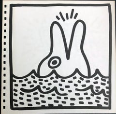 Keith Haring Dolphin (untitled) lithograph 1982 (Keith Haring prints)