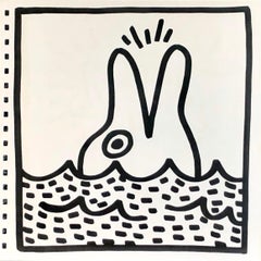 Keith Haring (untitled) Dolphin lithograph 1982 (Keith Haring prints)