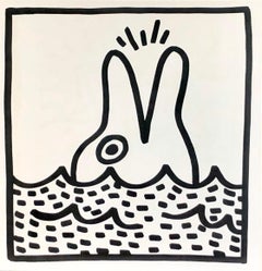 Keith Haring (untitled) Dolphin lithograph 1982 (Keith Haring prints)