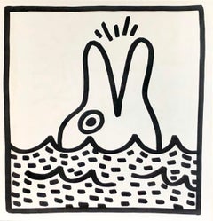 Keith Haring (untitled) Dolphin lithograph 1982 (Keith Haring prints) 