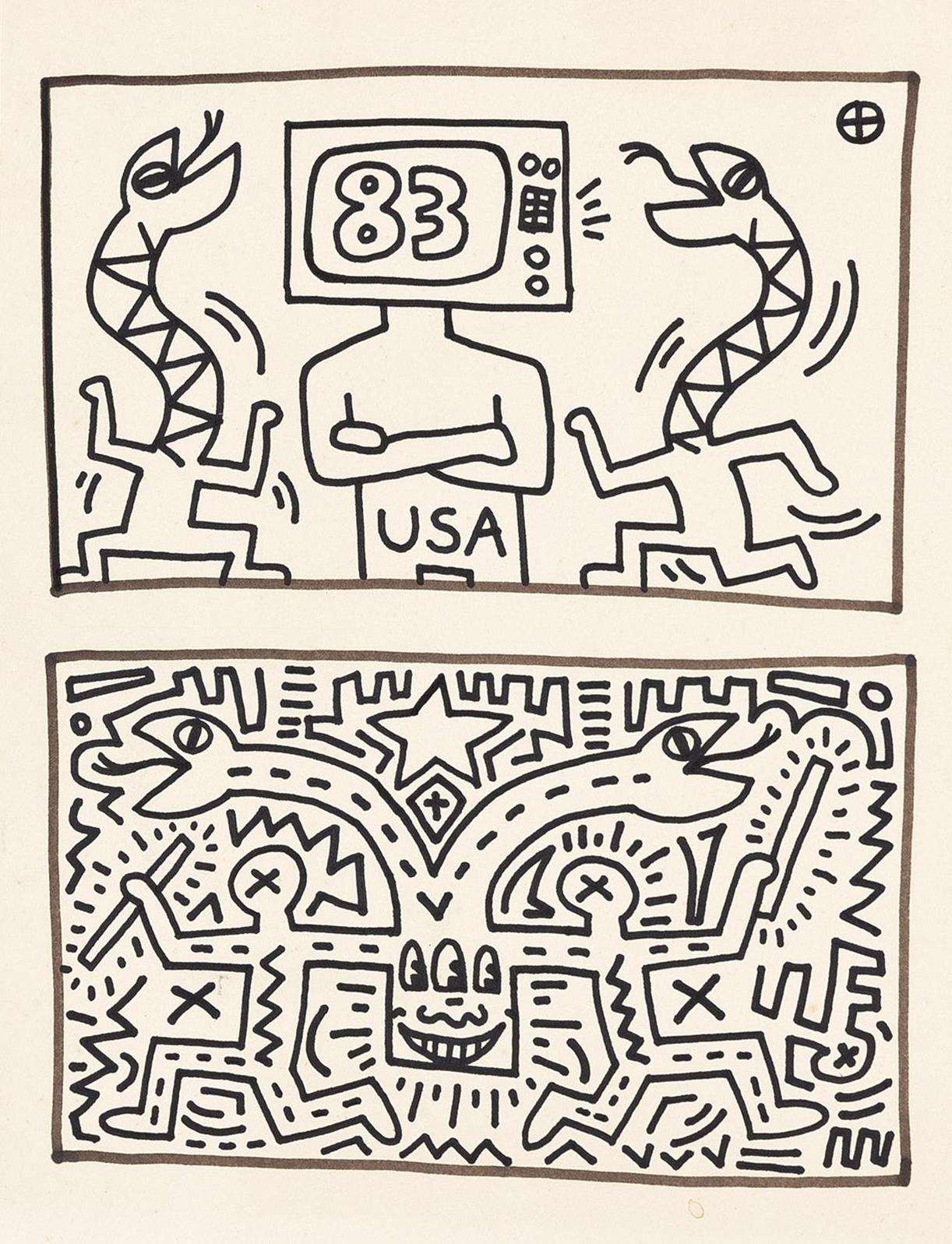 Keith Haring drawing 1982 (Keith Haring 1982 drawing)