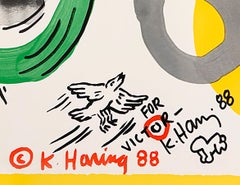 Zeichnung von Keith Haring, 1988 (Keith Haring, Tony Shafrazi Gallery, Ausstellungsplakat)