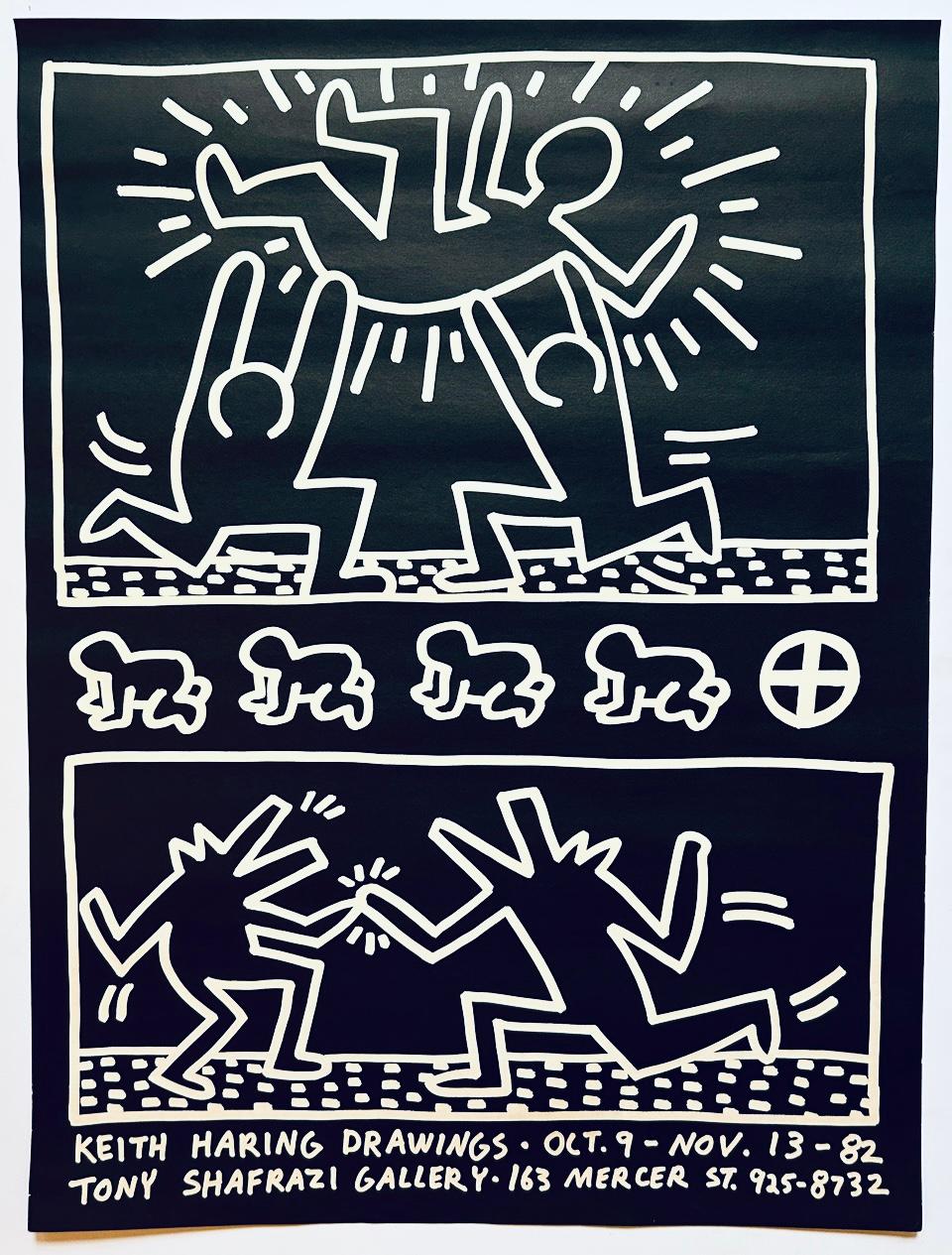 Keith Haring Drawings poster 1982 (Keith Haring Tony Shafrazi gallery 1982)  For Sale 1