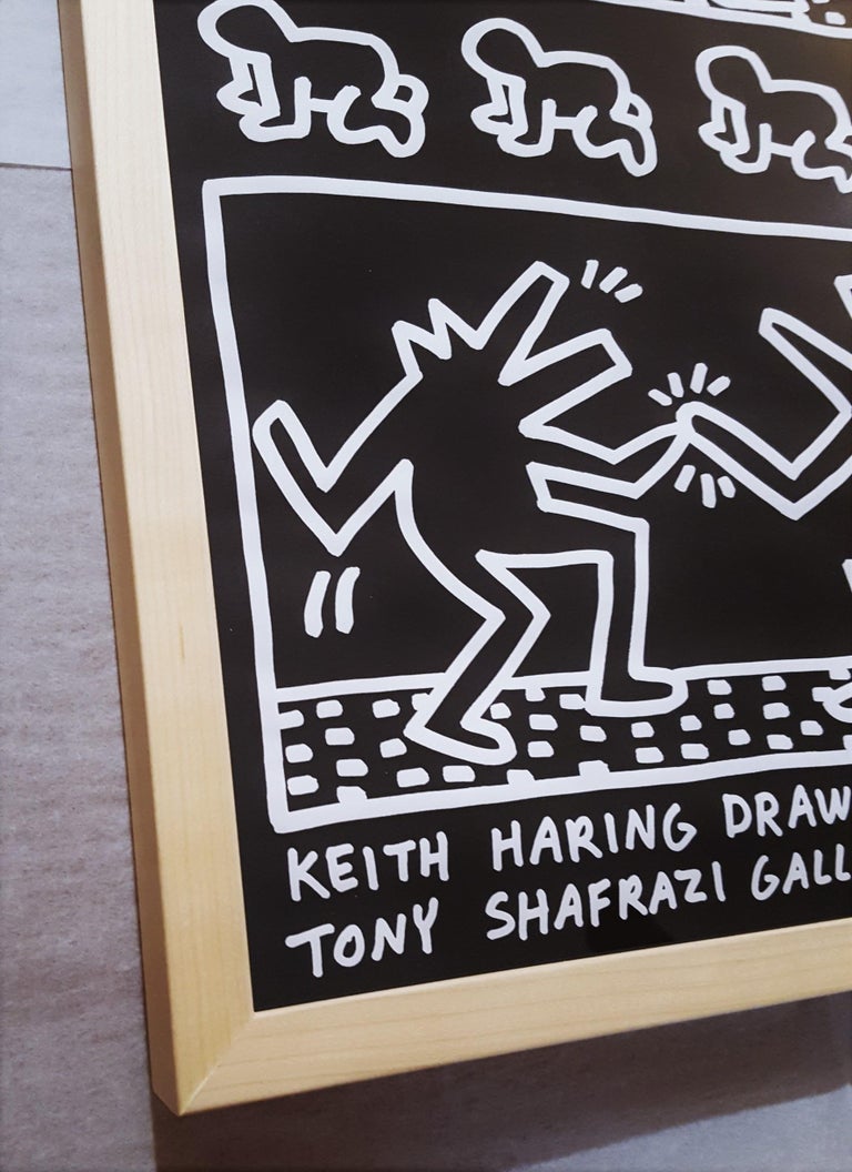 Keith Haring Drawings (Tony Shafrazi Gallery) - Black Figurative Print by Keith Haring