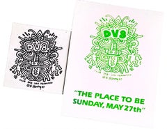 Keith Haring DV8 San Francisco (set of 2 1980s Haring designed announcements)