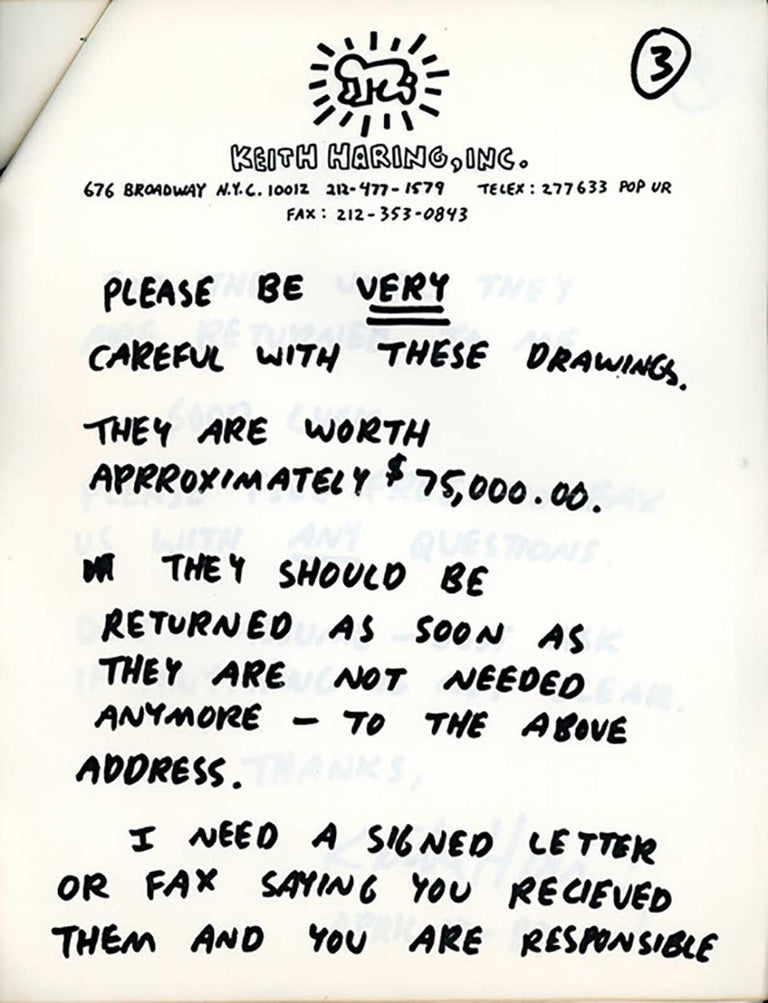 Keith Haring Eight Ball Book Agreement 1989 For Sale 2