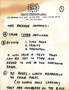 Contrat de livre de huit boules de Keith Haring 1989