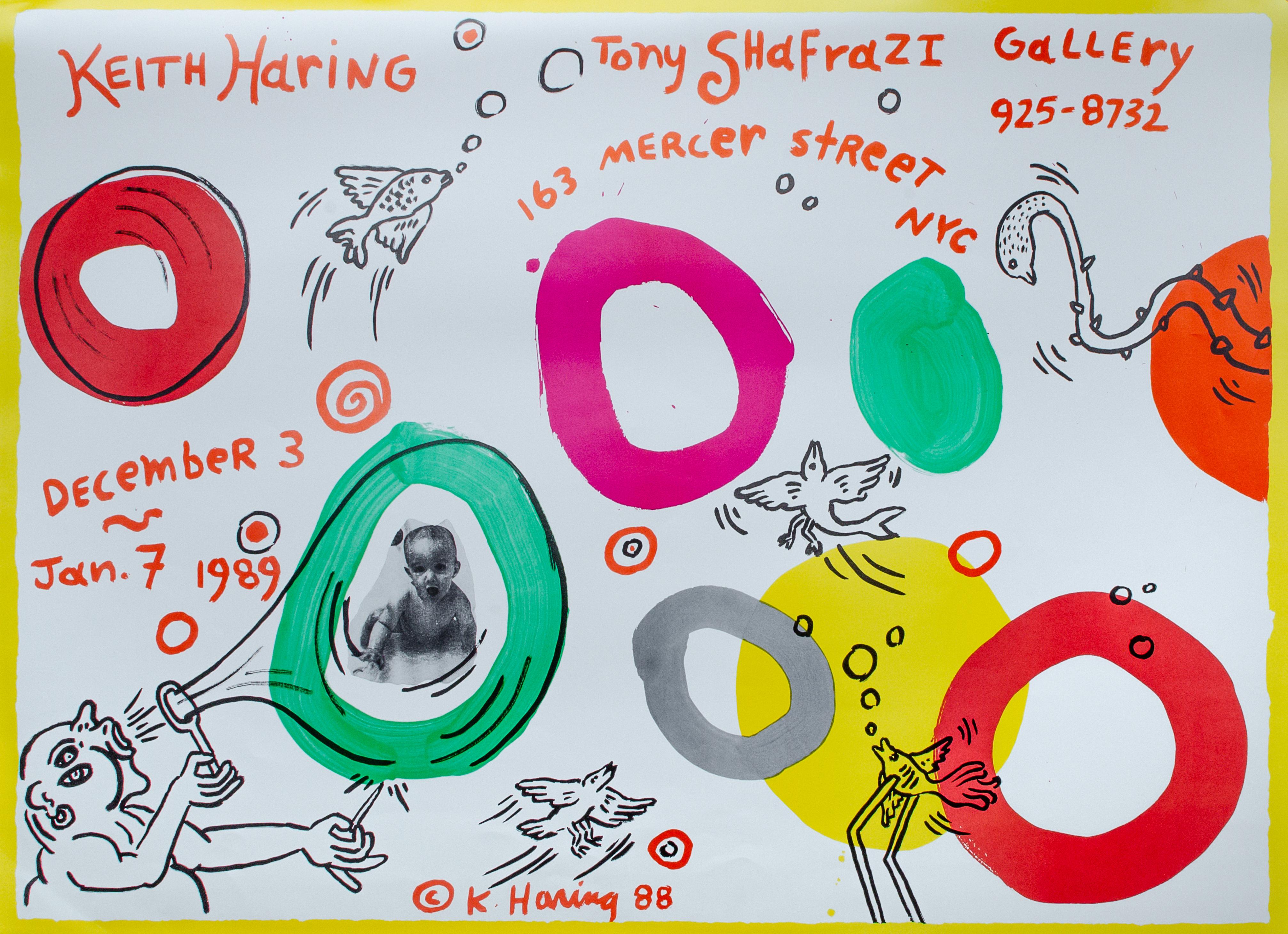 Cartel de exposición de Keith Haring para la Galería Tony Shafrazi en venta 3
