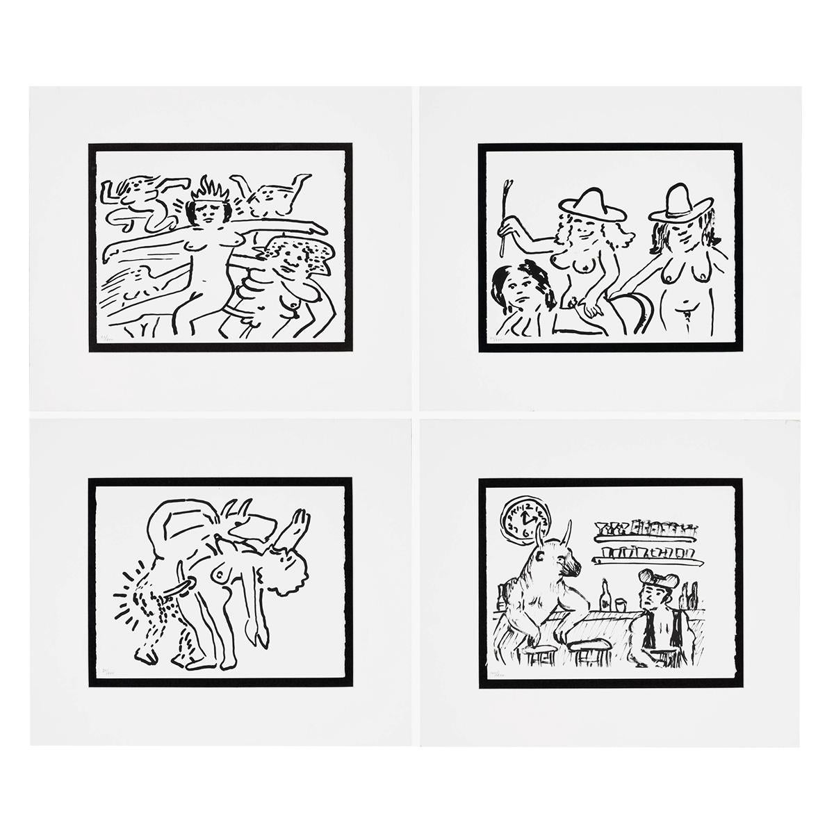 Keith Haring Fault Lines 1986 (4 works) For Sale 1
