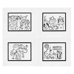 Keith Haring Fault Lines 1986 (4 works)