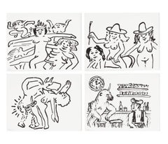 Keith Haring Líneas de falla 1986 (4 obras)