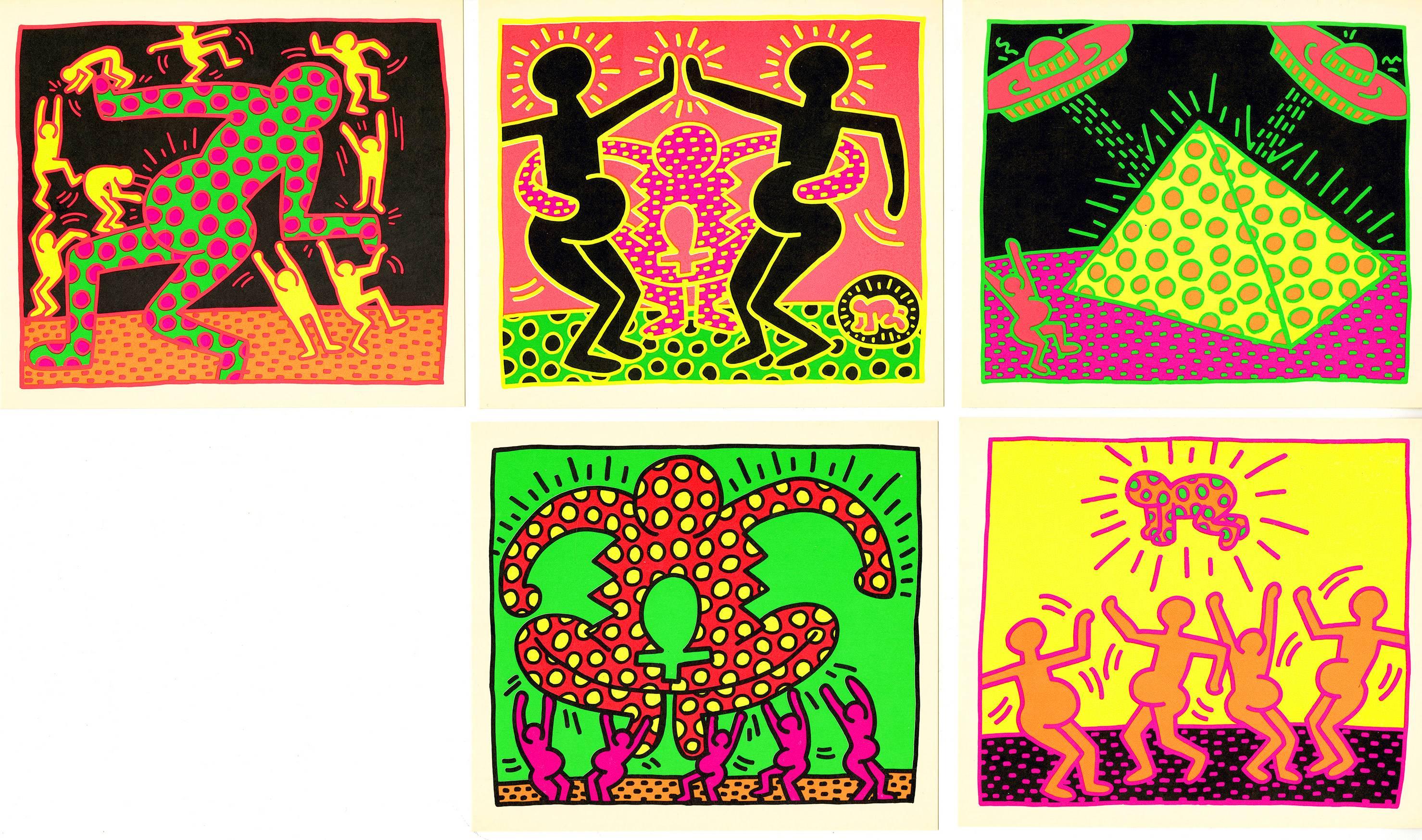Keith Haring Fertility: set of 5 announcements 1983 (Keith Haring Tony Shafrazi) For Sale 5