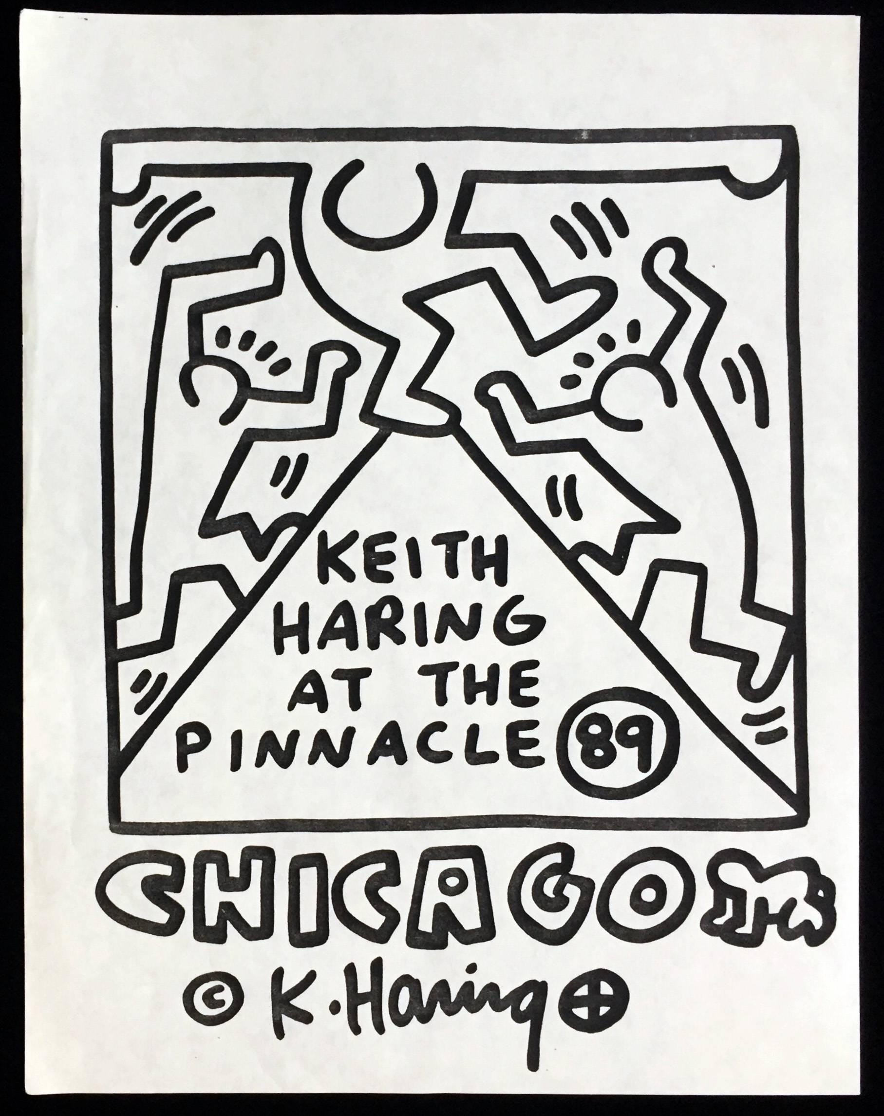 Keith Haring produced this flyer for a large scale public mural project in conjunction with the Chicago Public School system in 1989. An extremely rare Haring collectible that would look superb framed. 

Offset print. 1989. 
8.5 x 11 inches. 
Minor
