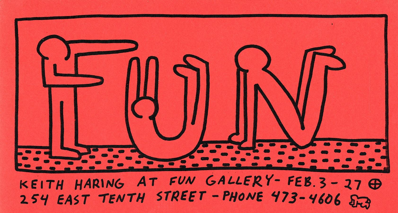 Keith Haring Fun Gallery 1983 (announcement) For Sale 2