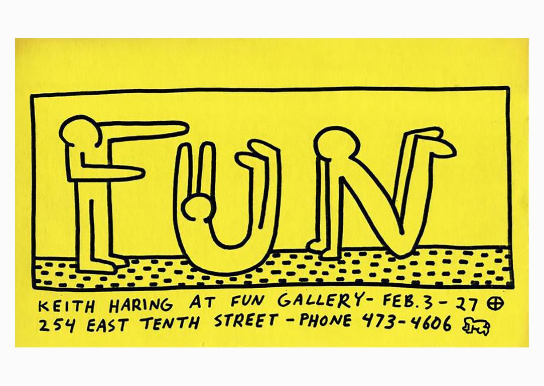 Die Keith Haring Fun Gallery 1983 (announcements Set von 2) im Angebot 5