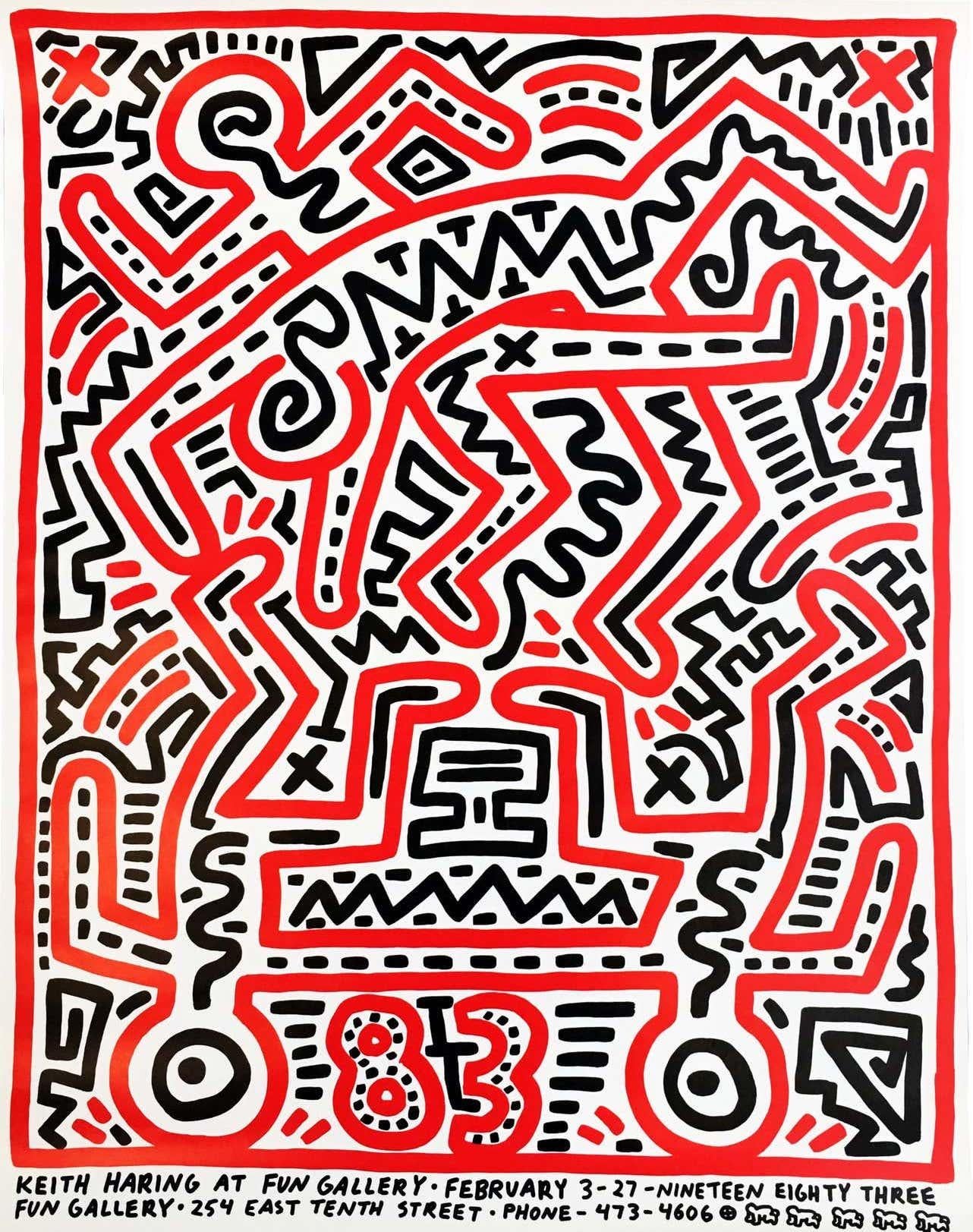 Ausstellungsplakat der Fun Gallery von Keith Haring, 1983 (Vintage Keith Haring) im Angebot 1