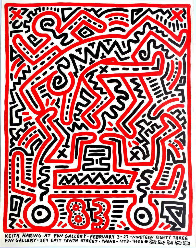 Kieth Harning Pattern Keith Haring - Keith Haring barking dog lithograph 1982 (Haring ...