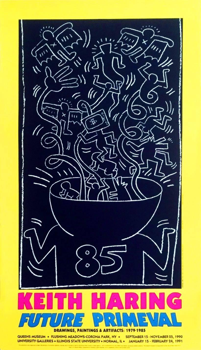 Keith Haring Future Primeval Exhibition Poster, Queens Museum. New York 1990:

Off-set lithograph on thick matte paper.
21 x 36 inches (53 x 92 cm).
Very good overall condition with the exception of perhaps some minor signs of handling.

Keith