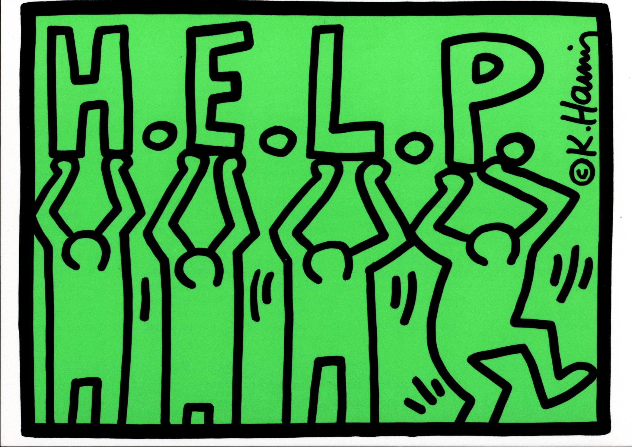 Keith Haring aide les sans-abri 1989 (annonce de Keith Haring 1989) en vente 3