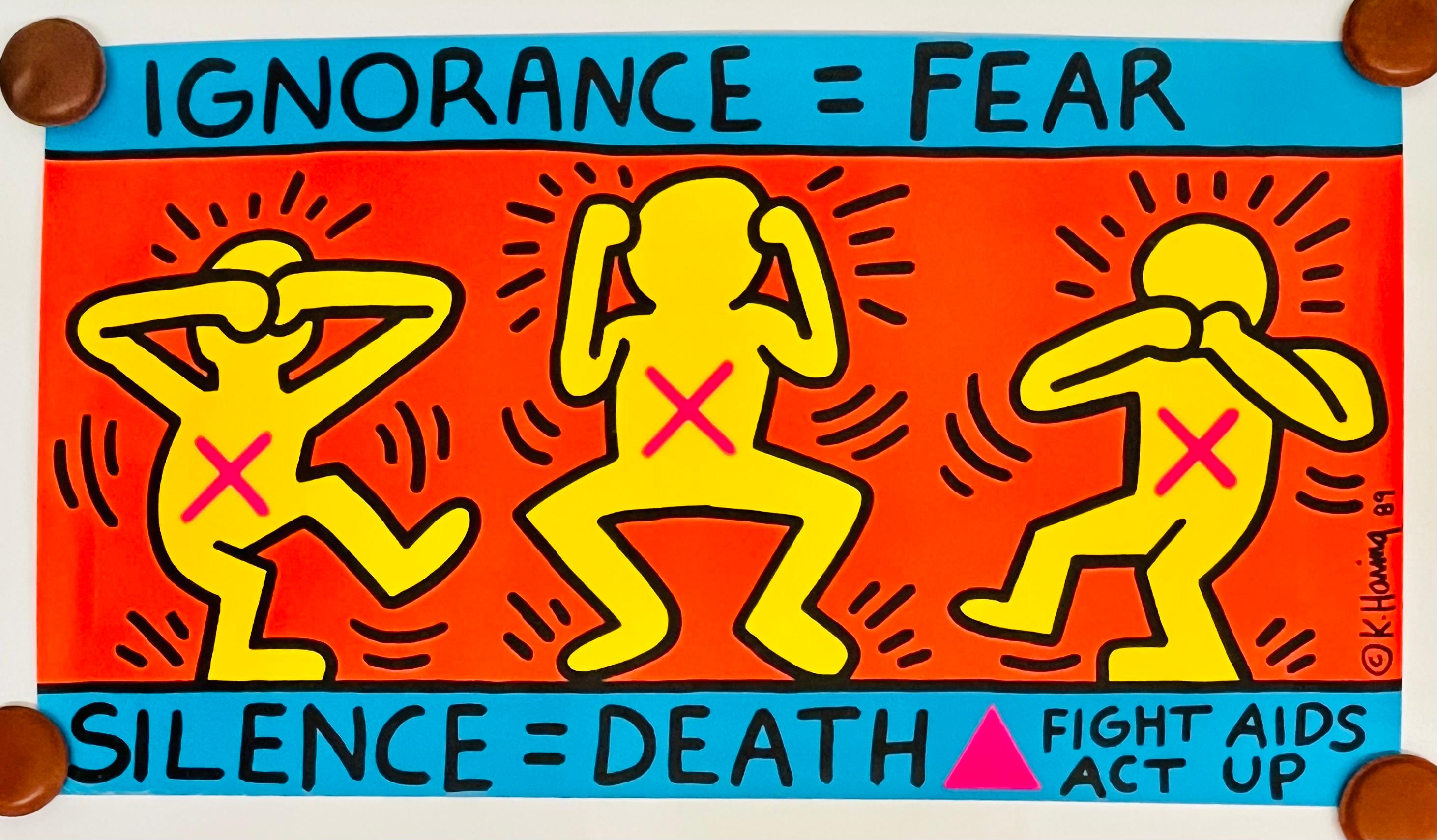 Keith Haring Ignorance = Fear, 1989 (Keith Haring Act Up poster) 1