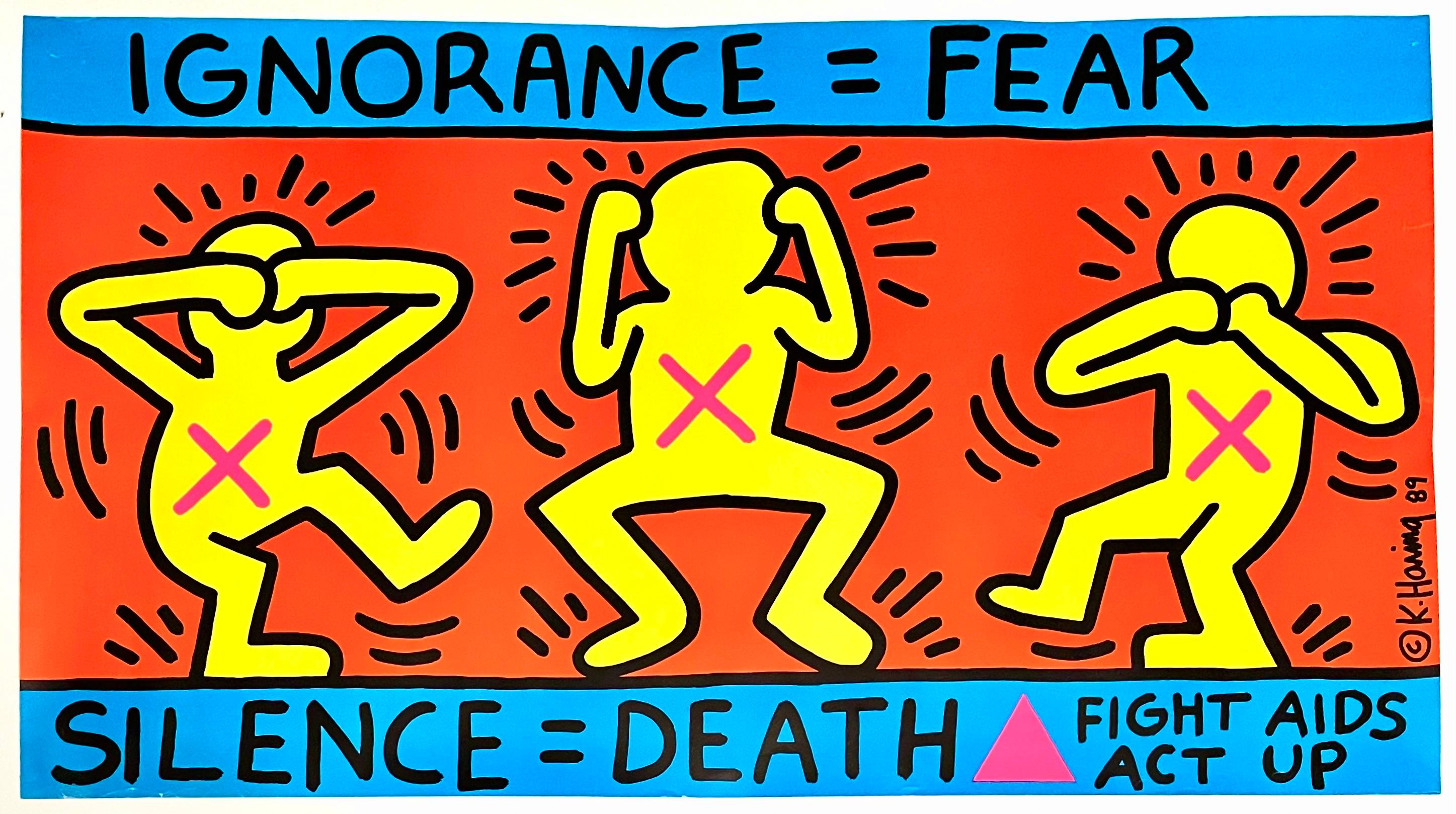 Keith Haring Ignorance = Fear, 1989 (Keith Haring Act Up Poster) im Angebot 1