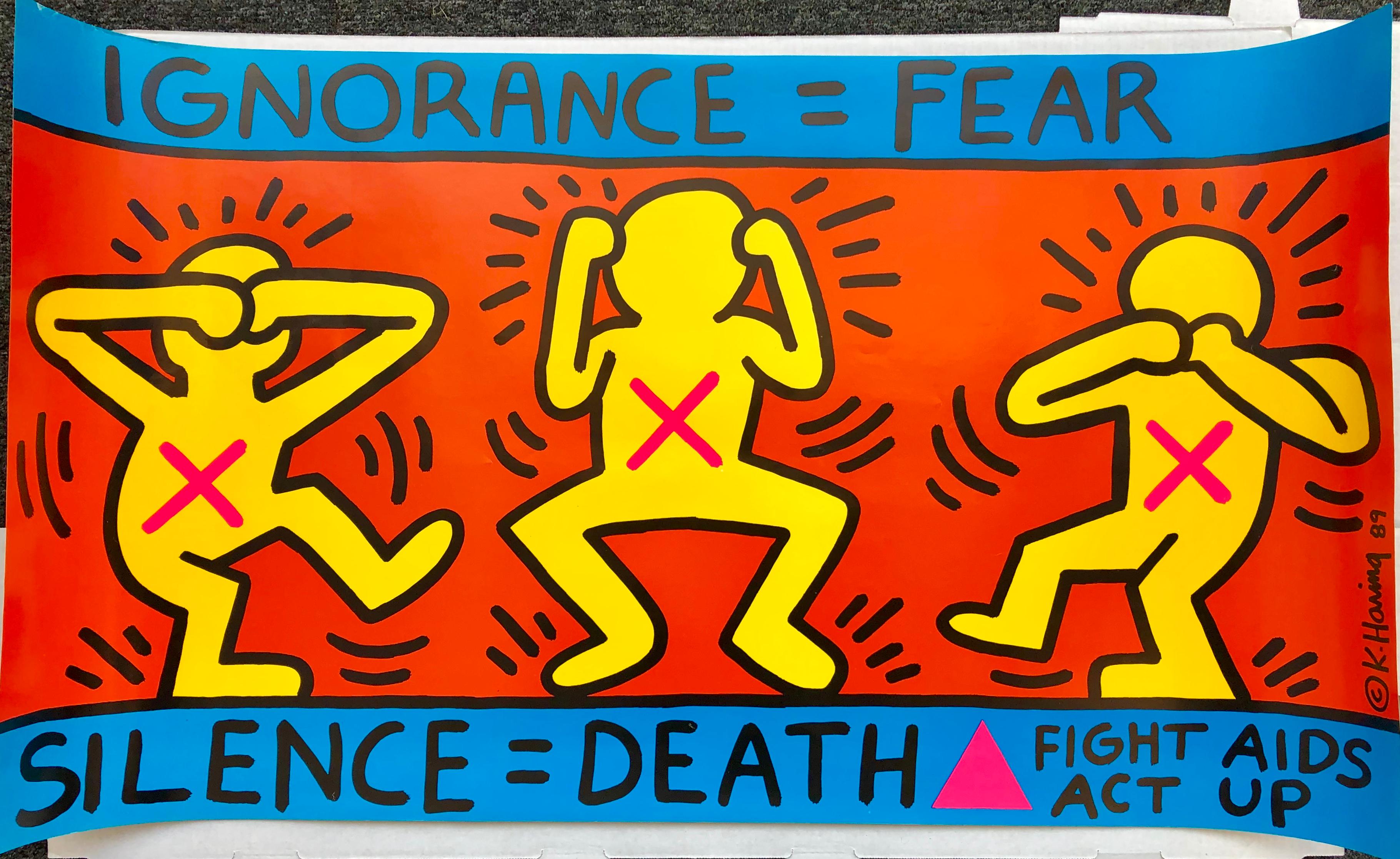 Keith Haring Ignorance Fear Keith Haring - Keith Haring Ignorance = Fear, 1989 (Keith Haring Act Up