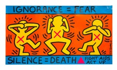 Keith Haring Ignorancia = Miedo, 1989 (cartel Act Up de Keith Haring)