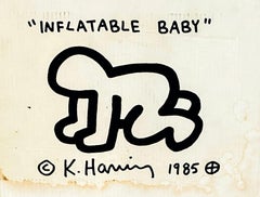 Vintage Keith Haring Inflatable Baby box (Keith Haring Pop Shop 1980s)