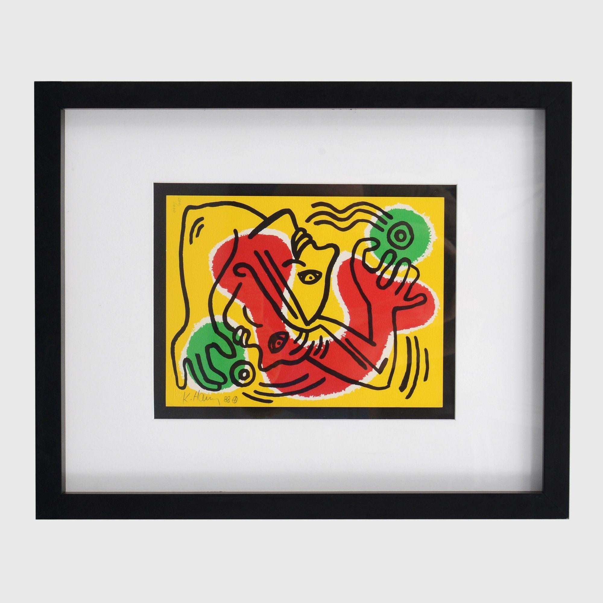 Keith Haring INTERNATIONAL VOLUNTEER DAY Lithograph, Signed Edition For Sale 1