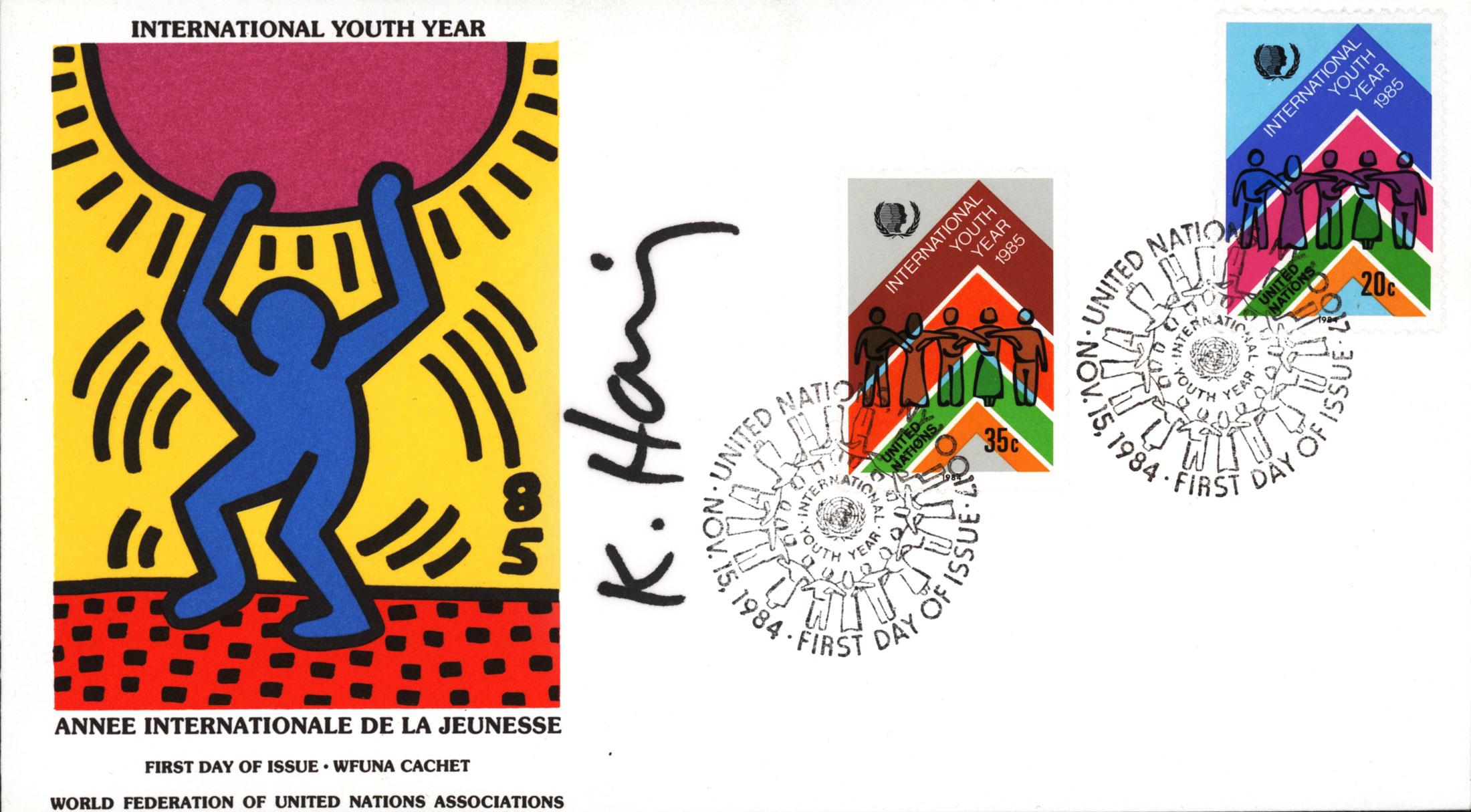 Keith Haring International Youth Year 1985 (signé à la main) 1