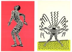 Keith Haring Into 84 (set of 2 Haring Shafrazi announcements) 