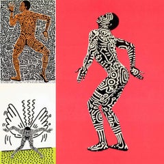 Keith Haring Into 84 (set of 3 Haring Shafrazi announcements) 