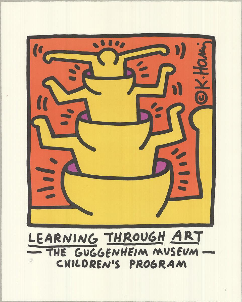 KEITH HARING Learning Through Art, 1990 Vintage Pop Art - Print by Keith Haring