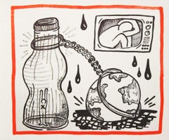 Keith Haring lithograph 1990 (Keith Haring Against All Odds)