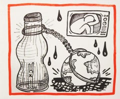 Keith Haring lithograph 1990 (Keith Haring Against All Odds) 