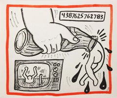 Keith Haring lithograph 1990 (Keith Haring Against All Odds) 
