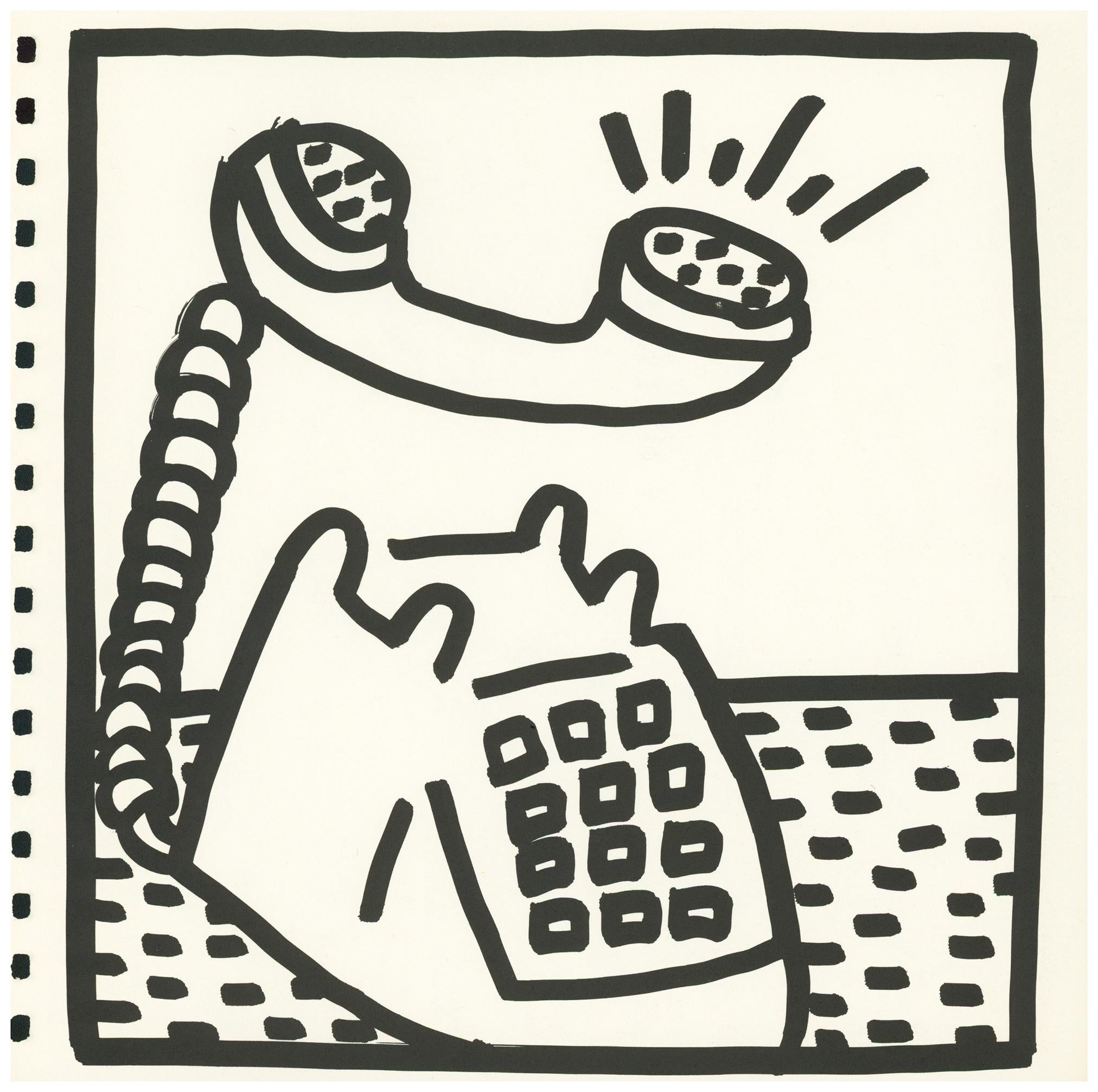 Keith Haring lithografische Beilage 1982 (Keith Haring Tony Shafrazi 1982) im Angebot 1