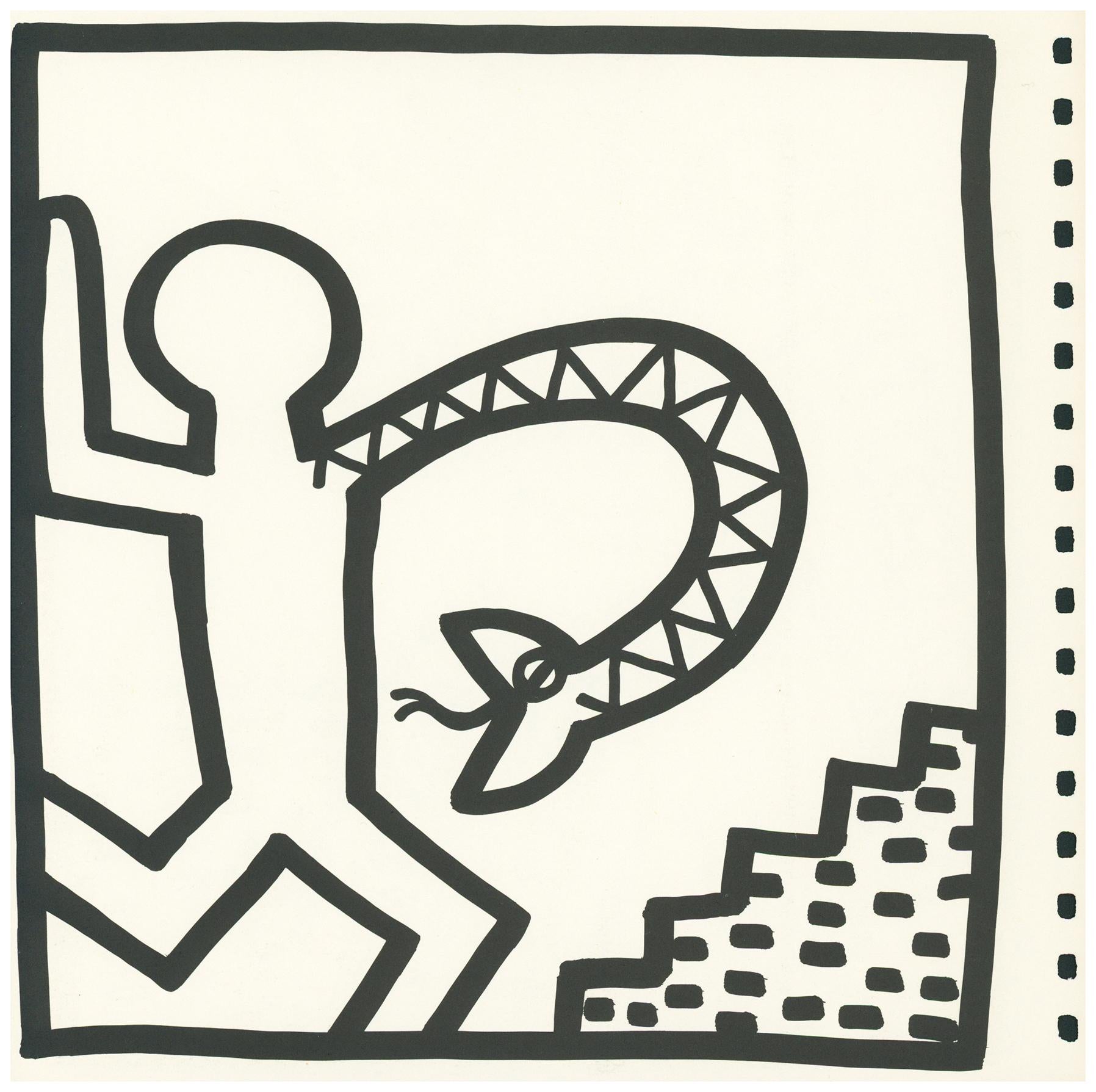 Keith Haring lithografische Beilage 1982 (Keith Haring Tony Shafrazi 1982) im Angebot 2