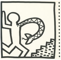 Keith Haring lithographic insert 1982 (Keith Haring Tony Shafrazi 1982)