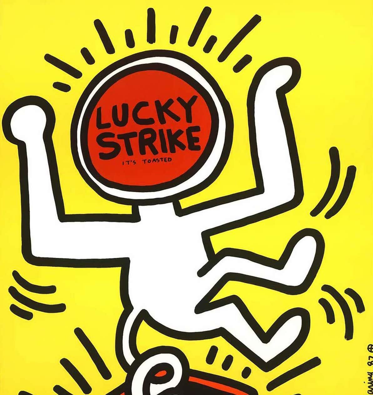 Lucky Strike-Plakat von Keith Haring, 1987  im Angebot 1