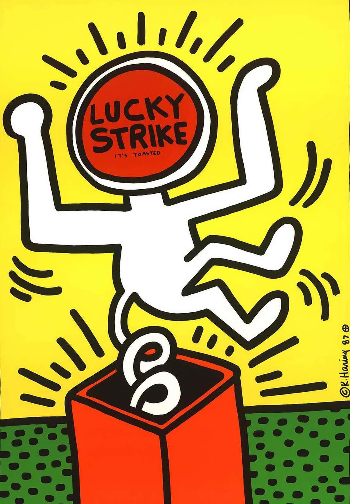 Lucky Strike-Plakat von Keith Haring, 1987  im Angebot 2
